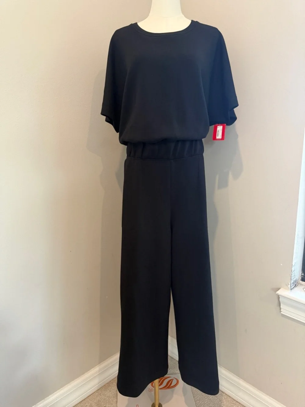 SPANX AirEssentials Cropped Wide Leg Jumpsuit - Black in XL NWT - Picture 4 of 7